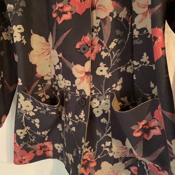 Denim & Co floral faux suede duster jacket/coat - Picture 4 of 7